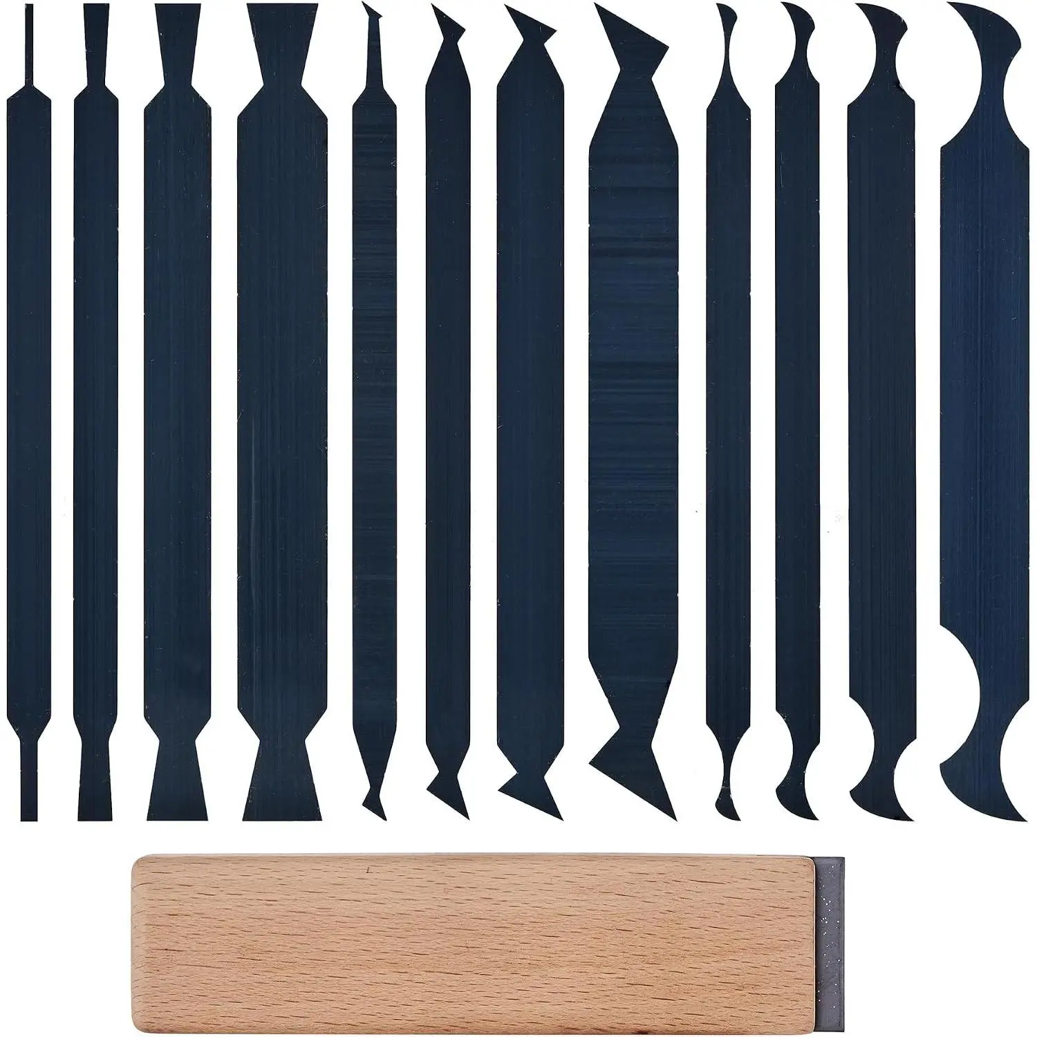 New Cabinet Scraper Cards and Cabinet Scraper Burnisher with 12 Piece Multi-Shaped Scraper Set Suitable for Various Small space and Small-Sized Tasks(HTCSCS13)