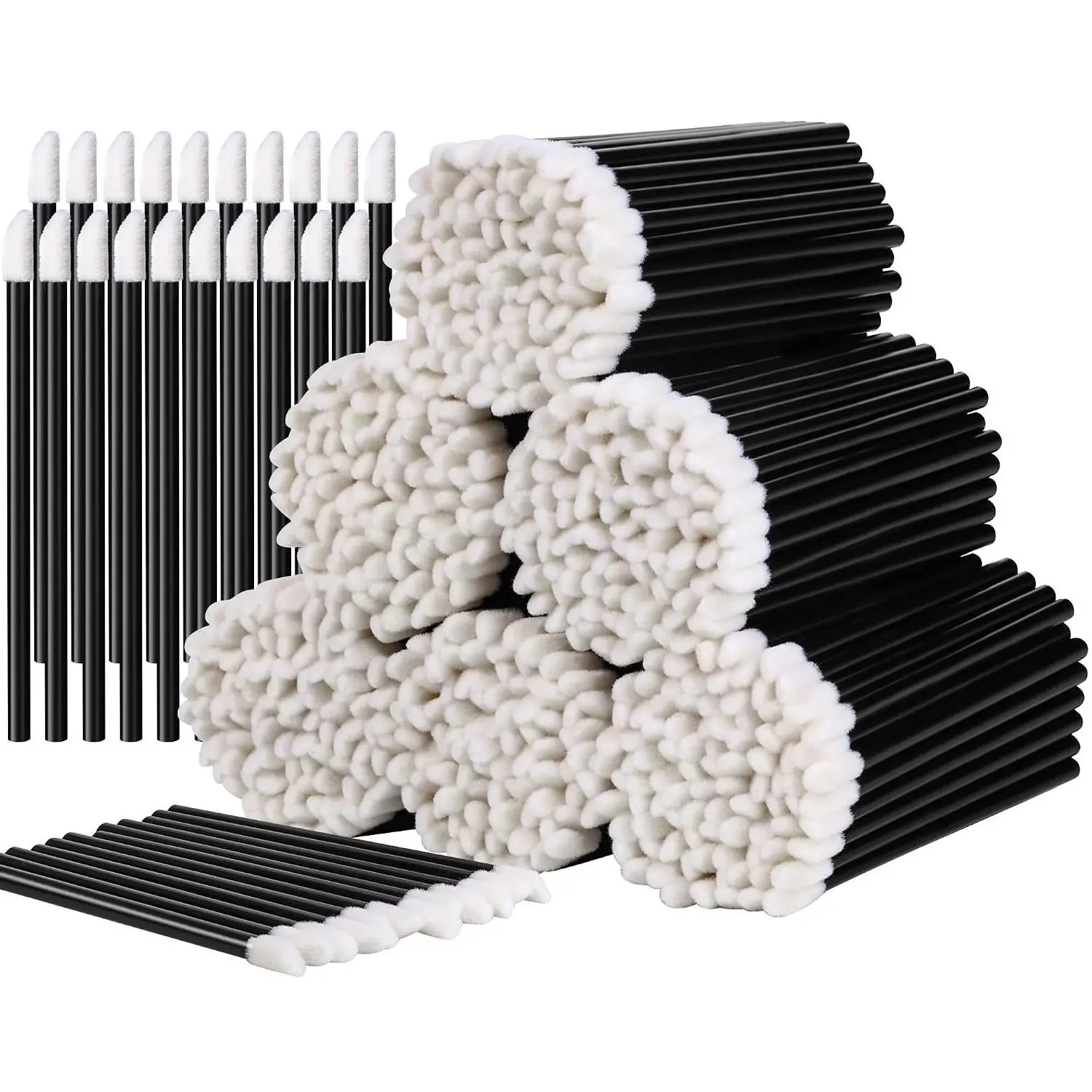 600 Pcs Disposable Lip Applicators, Lipstick Testers, Lint Free Lip Brushes & Wands, Makeup Tools BlackGift
