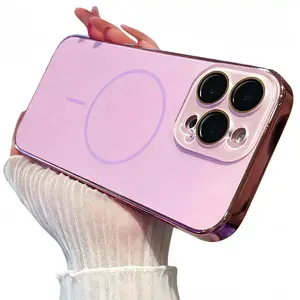 Compatible with iPhone 17 Pro Max/ 16/15 /14/13 Electroplated magnetic phone case scratch and fingerprint protection case -hn47002