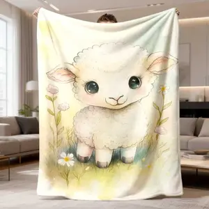 2026 New Flannel Blanket Release: A Soft And Cozy Blanket Featuring An Adorable Sheep Design, Lightweight And Easy To Carry, Perfect For Any Season, Ideal For Use On Beds, Sofas, During Travel, And Camping With A Contemporary Style