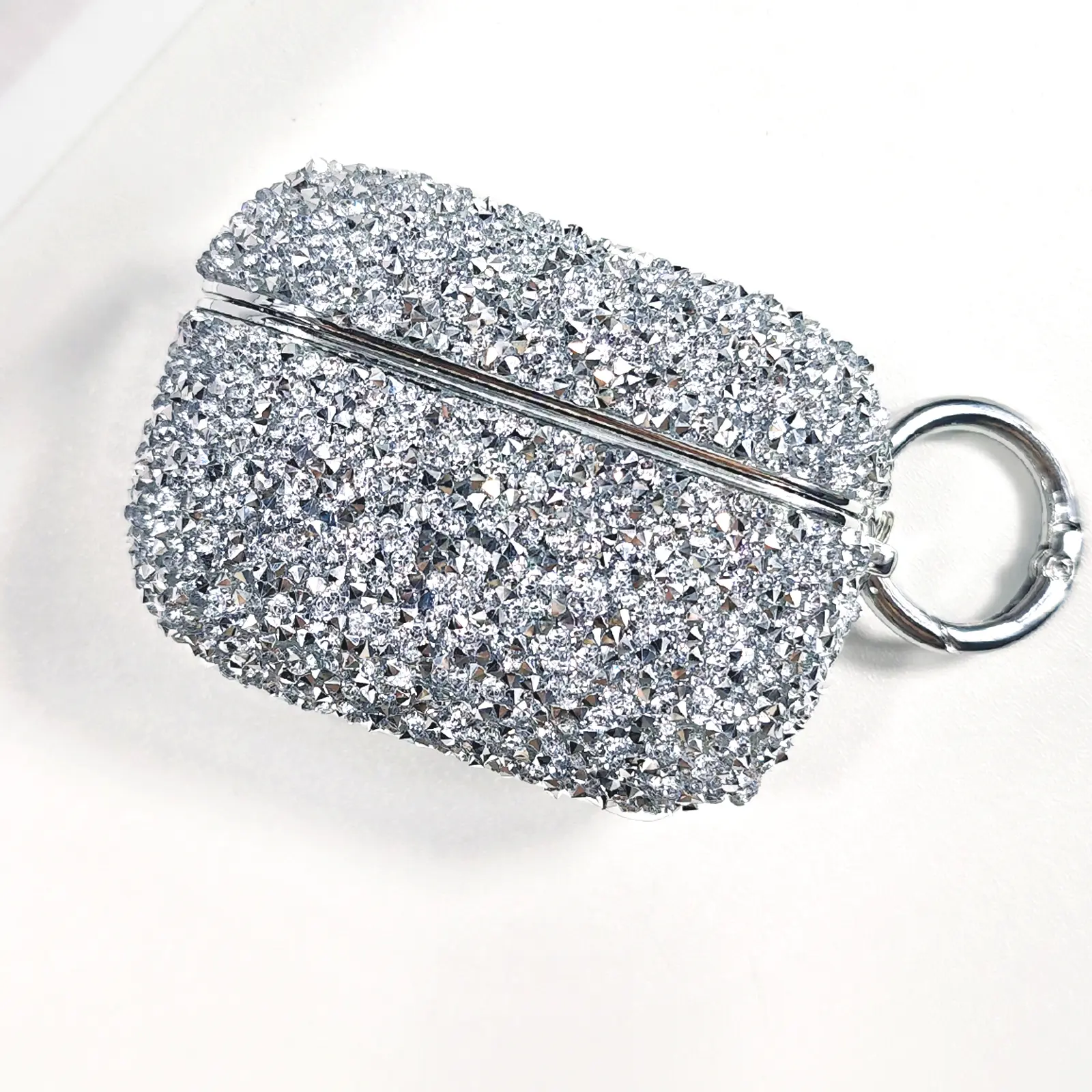 Bling Full Rhinestone Airpods Case with Keychain, Sparkly Glitter Diamond Protective Cover Compatible with Airpods 1/2/3/4, Airpods Pro, Airpods Pro 2, Airpods Pro 3, Shockproof Hard Shell Earbud Accessories for Women Girls