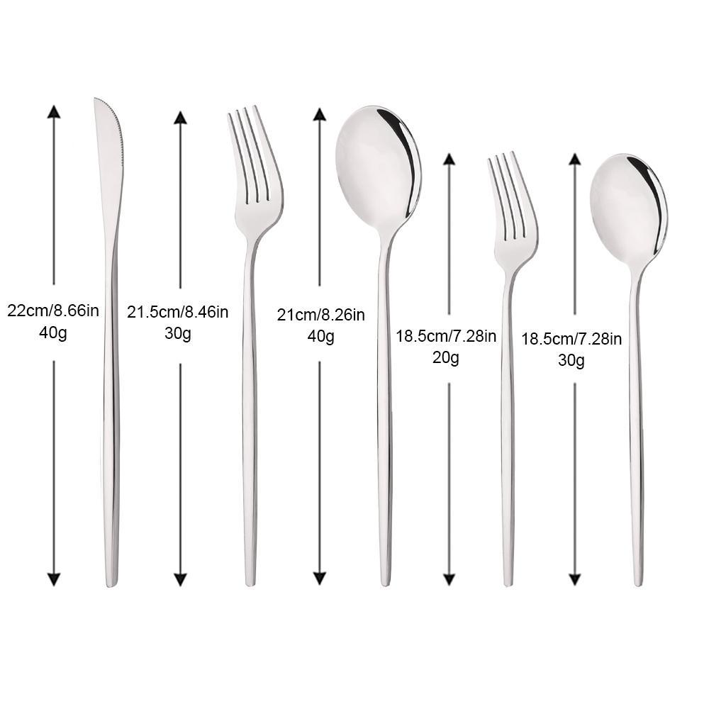 Stainless Steel Cutlery Set, 30pcs/set Including Knife, Fork & Spoon, Dishwasher Safe Tableware Set for Home Kitchen Dining Room