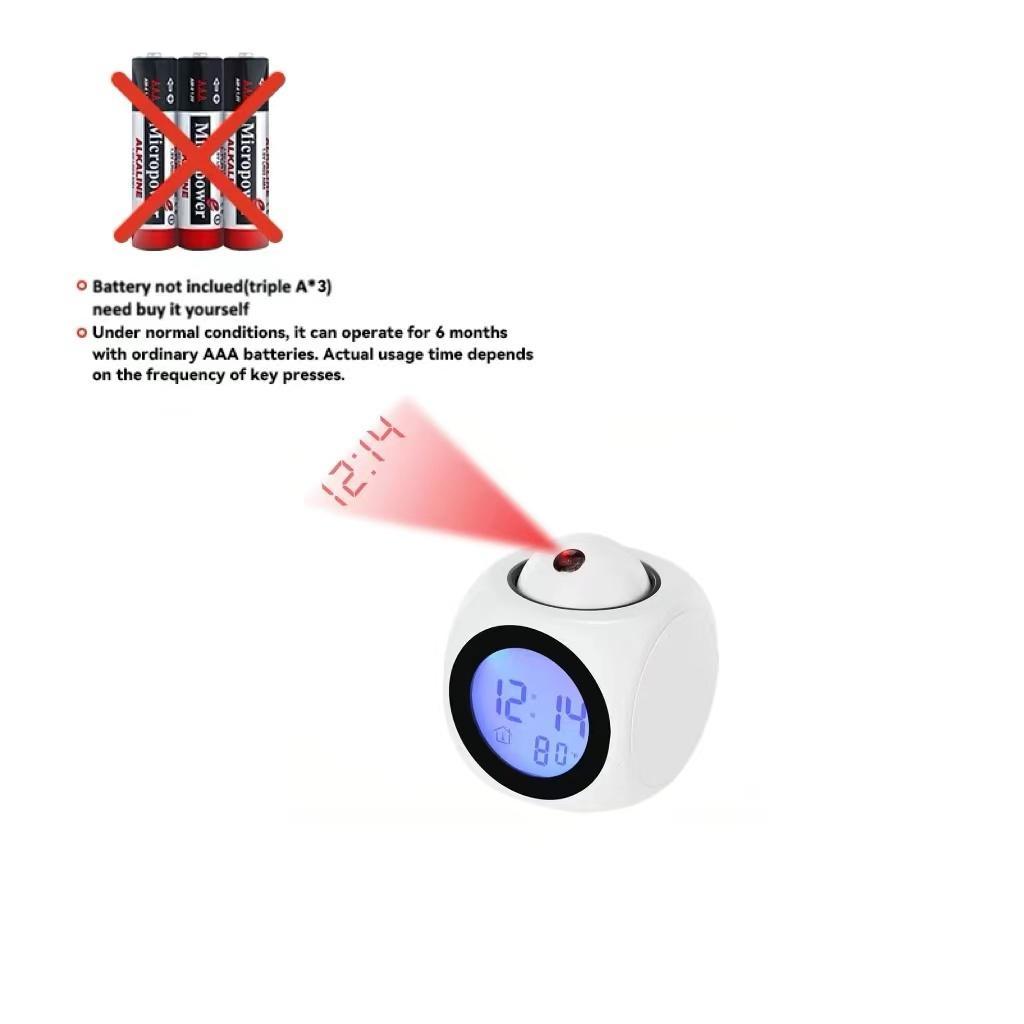 Creative Digital Alarm Clock, 1 Count Desktop Clock with Temperature Display, LED Projection Alarm Clock, Home Decor, Gift for Friend