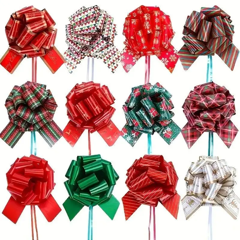 12 Festival Ribbon Bouquets Set, Vibrant Colorful Style, Elegant Craftsmanship, Ideal for Gift Wrapping, Wedding, Birthday, Christmas Decor