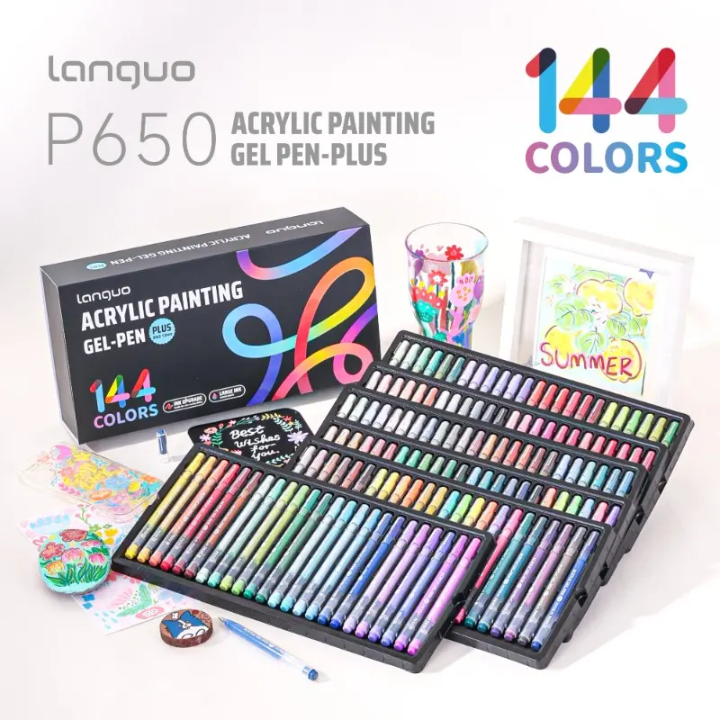 Languo 3D Diary Pen, 1.0mm Fine Tip Gel Ink, Mixable Colors, Vibrant, Ideal for DIY Crafts, Crafting Supplies, Student Art Supplies, Back-To-School Gifts