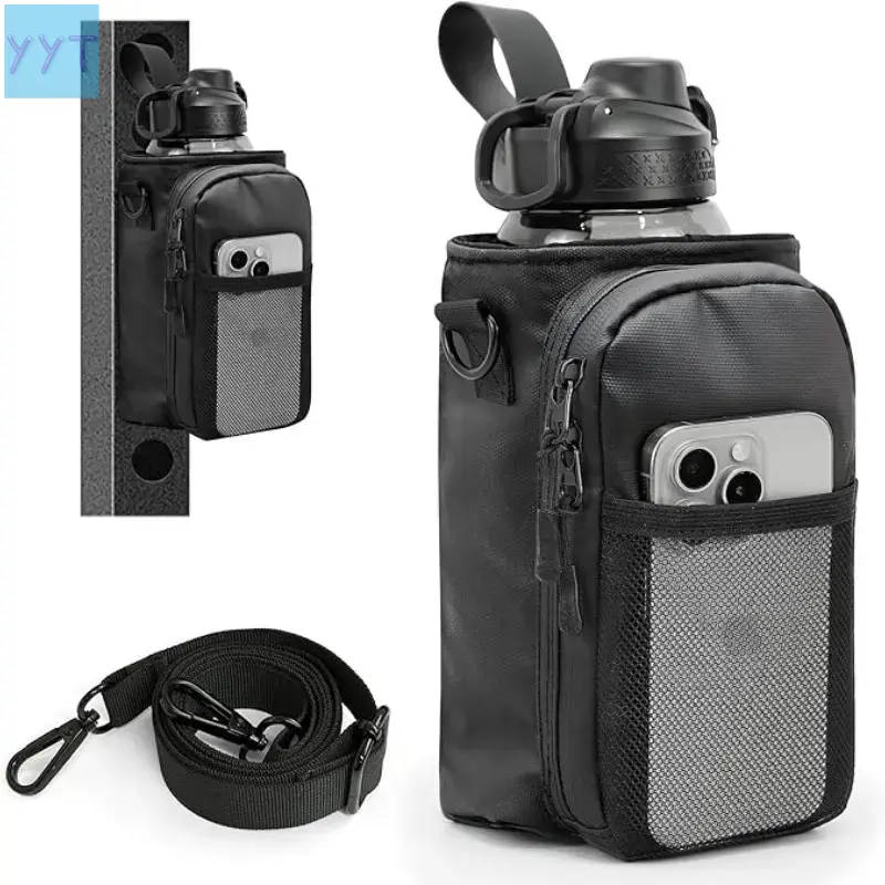YYT1  Gym Bag Men, Gym Water Bottle Bag, Water Bottle Holder with Phone Pockets, Powerful Gym Pouch, Crossbody Bags, Gym Accessories Women, Water Bottle Carrier