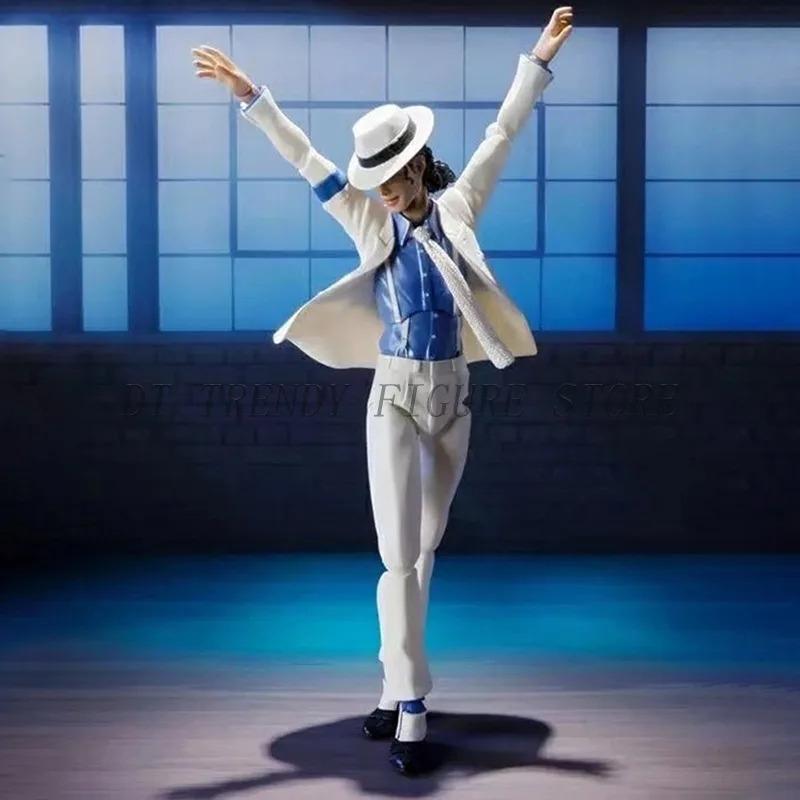 14cm SHF Michael Jackson Action Figure Smooth Criminal Moonwalk PVC MovableMichael Jackson Collection Model Ornament Toys Gifts