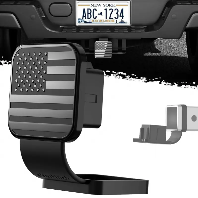USA American Flag Hitch Cover for 2 Inch Receivers - Trailer Hitch Cover Tube Plug Insert, Car Exterior Accessories for Trucks, Jeep, Tacoma, Ford, Chevy, GMC Dodge RAM & More