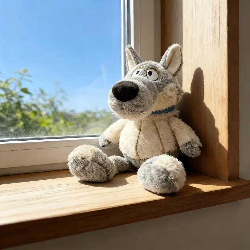 Sheepskin Wolf Plush Toy - Creative Soft Plush Stuffed Toy, Cute Cartoon Animal Doll, Ideal Gift for Couples, Soft & Comfortable, Non-Deformable, Animal Decorative Item, Soft Plush Stuffed Toys