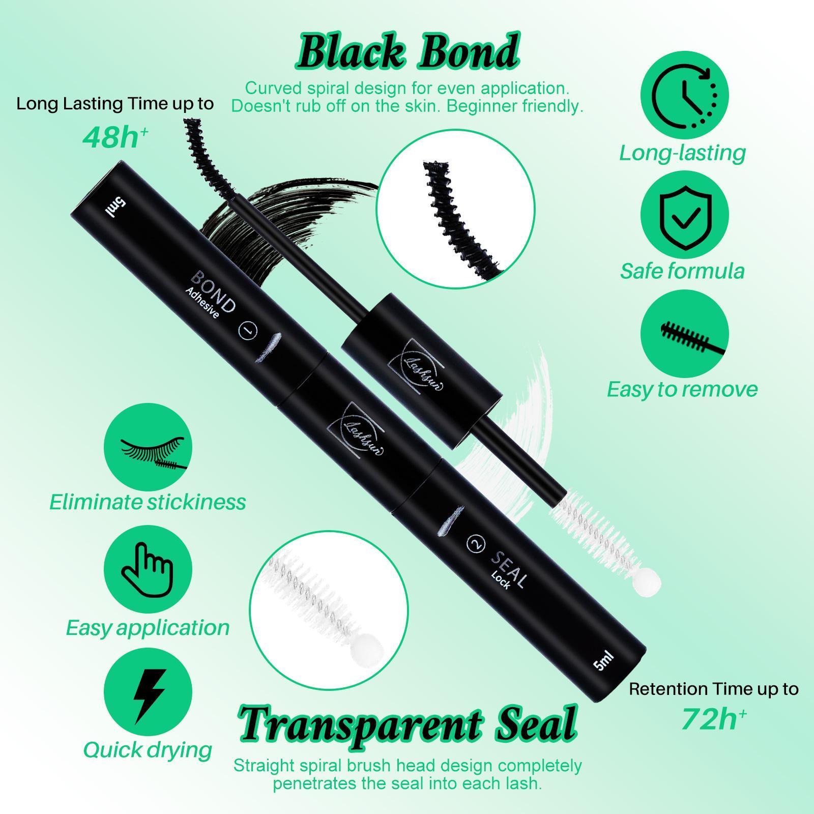 Lash Bond and Seal/Lash Remver/Twzzers, Eye Makeup Tool for Women & Girls, Eyelash Tools for Beginners Self Use at Home