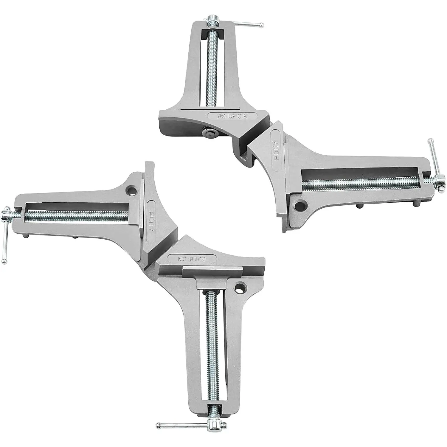 2- 90  Corner Clamp Set, Featured with 3’’ Maximum Opening, 200 lbs Clamping Force & 1/2’’ Clamping Height,  Alloy , Adjustable Right Angle Clamps for Multiple Projects