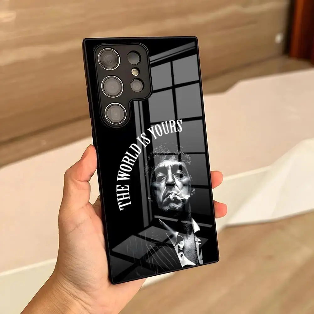 1983 Film Scarface Glass Casing for Samsung S26, S25 Ultra, S23, S22, S24, S20 Fe, S21 Plus, A54, A53, A16 Smartphone, Cellphone, Handheld Devices