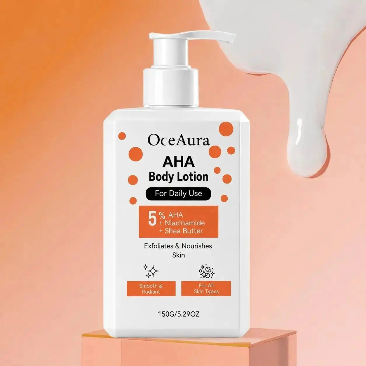 5% Aha Luminous Body Lotion, 150g, Niacinamide, Hydrating Formula, Nourishing Moisturizing Formula, Moisturizing Smooth, Brightening Skin, Daily Body Care, Suitable for All Skin Types, Body Smoother, Hydrating, Moisture