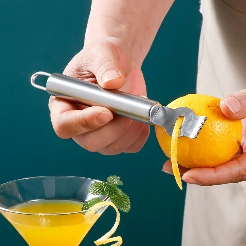 Stainless Steel Lemon Zester, Rust-Resistant Multi-Blade Design, Ergonomic Handle, Comfortable Grip, Durable Kitchen Tool for Cooking and Baking