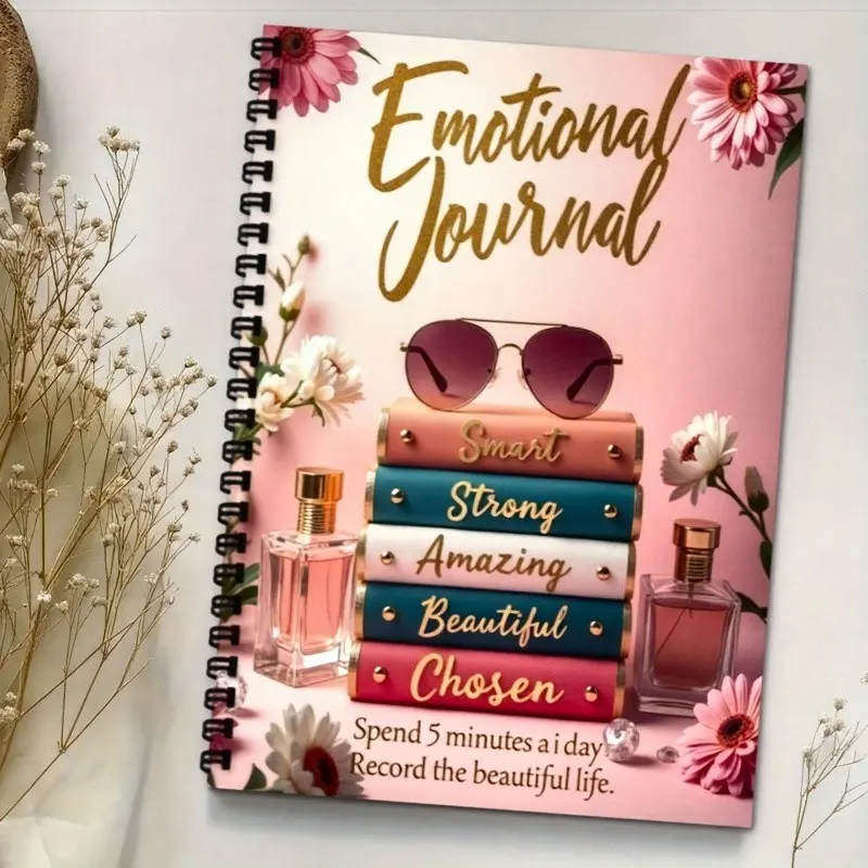 A5 Spiral Bound Self-Care Planner Journal, Life Planner Journal, Floral Design, Inspirational Quotes, Daily Gratitude Log, Gift for Holidays, High-Quality Paper, Wellness Journal, Gratitude Journals, Planner Notebook
