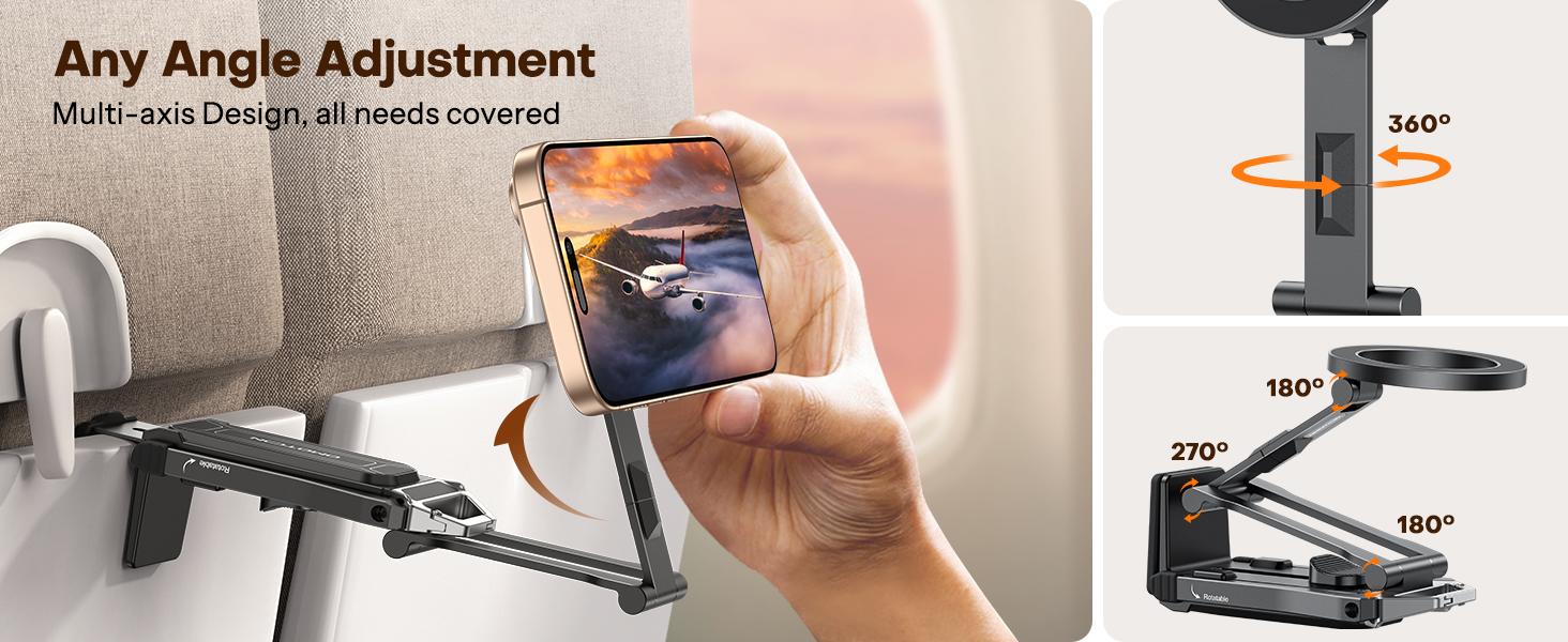 360°Rotating for MagSafe Tripod, Adjustable Aluminum Magnetic Phone Tripod for iPhone 17/16/15/14 Pro Max Air, Foldable Cell Phone Stand Fits Vlog, Gym, Travel Essentials Accessories