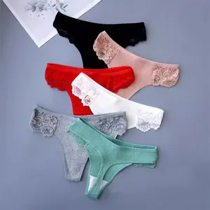 Low Rise Seamless Cotton Thong Panties, Stretch Sport Fitness Yoga Briefs, Breathable No Show Everyday Underwear
