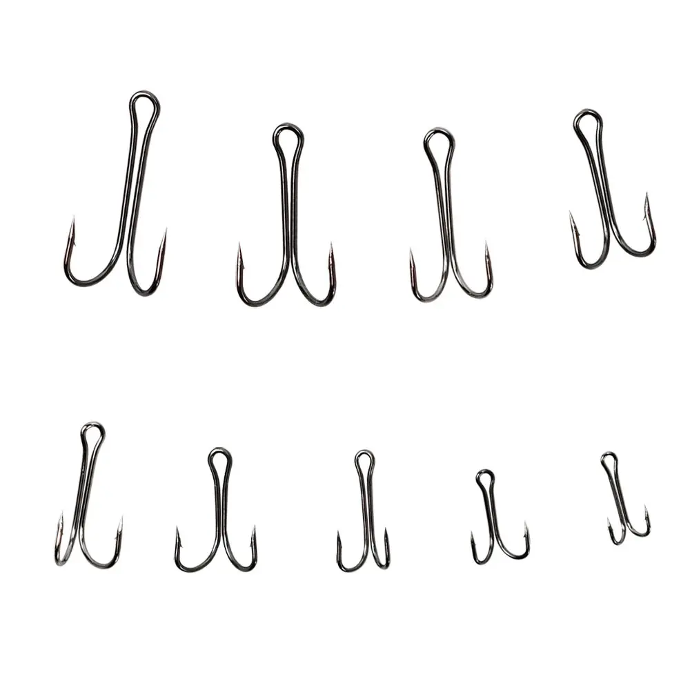 100Pcs Dual Hook Set, High Carbon Steel Barbless Lure Hooks, Includes Storage Box, Suitable for Freshwater and Saltwater Fishing