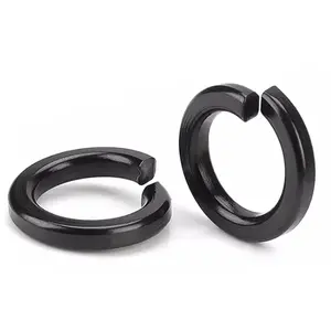 M6 Black Split Lock Washer, Stainless Steel Black Spring Lock Washers 18-8 (304), 100 count