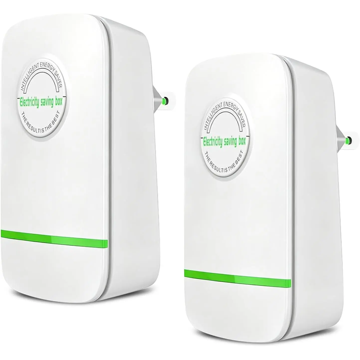 Power Saver 2-Piece Set for Home Users, Compact Plug-in Type Device with Surge Guard and Voltage Optimization for Home & Office, Set Pack, Voltage Opt.