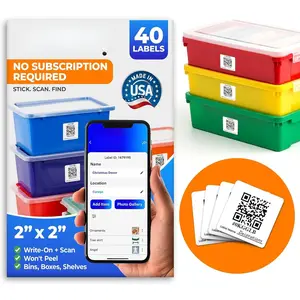 Code  Labels for Storage Bins - 40 Pack 2x2 Inch - Won't Peel Off -  Made | Bins, Moving Boxes,  & Inventory Organization
