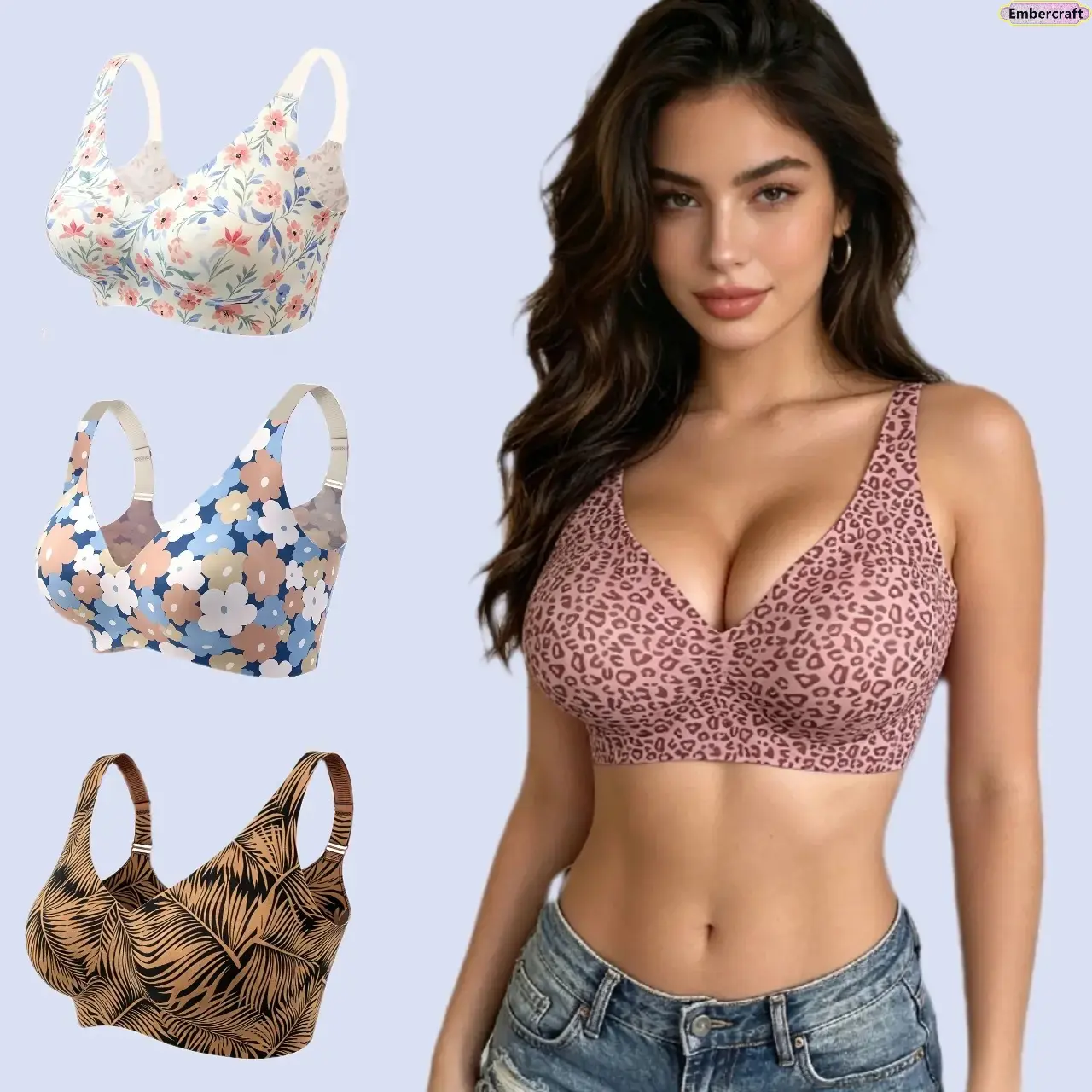 Women Jelly Bra Wireless Full Coverage Padded T-Shirt Bra, Soft Support No Underwire Everyday Bra for Women, Comfortable Seamless Second Skin Feel Breathable Stretchy Fit, Daily Wear Essential for Work, Casual Outfits & Summer Comfort