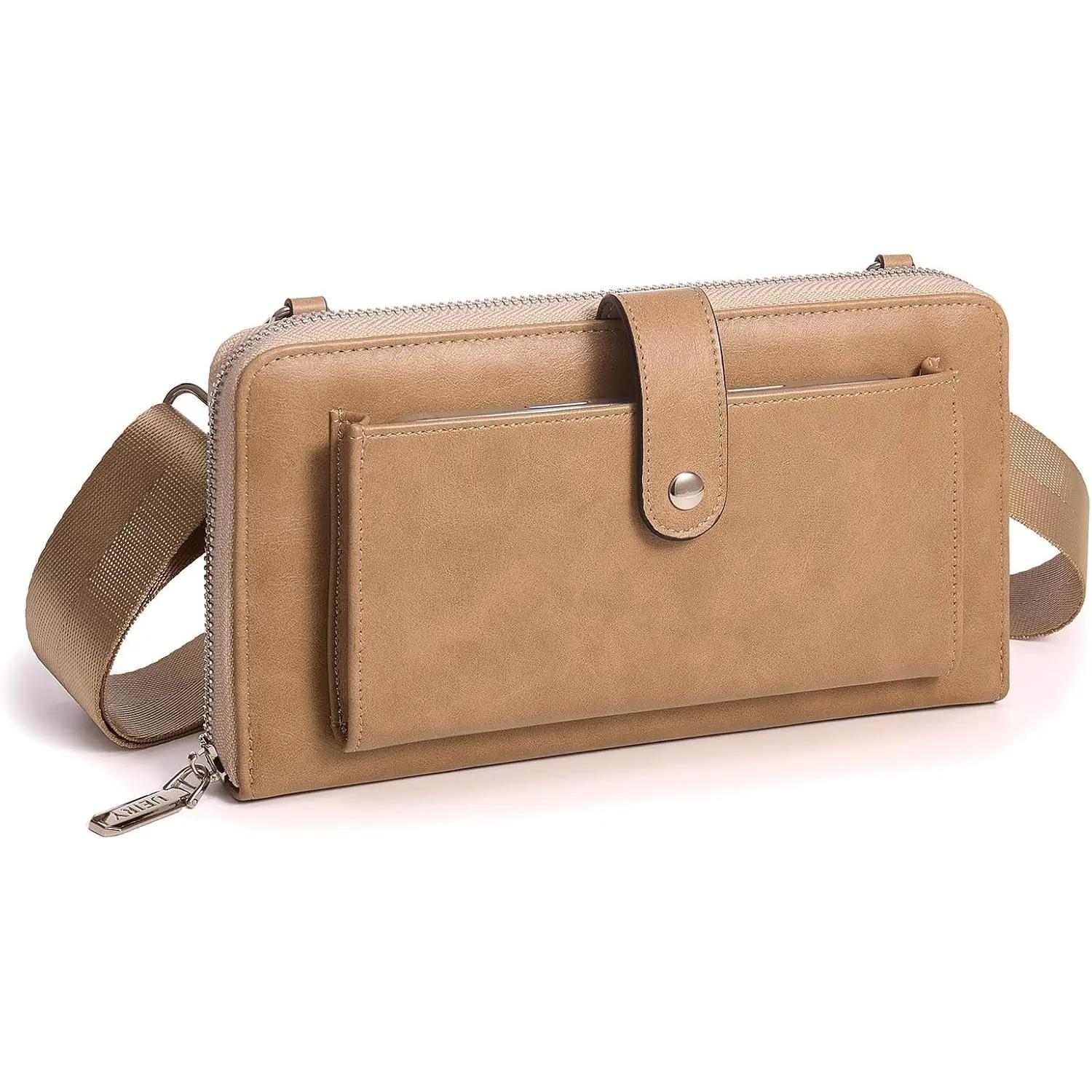 RFID Crossbody Wallet Wristlet Purse for Women,Vegan Leather Small Clutch with Phone Pocket Multiple Credit Card Slots