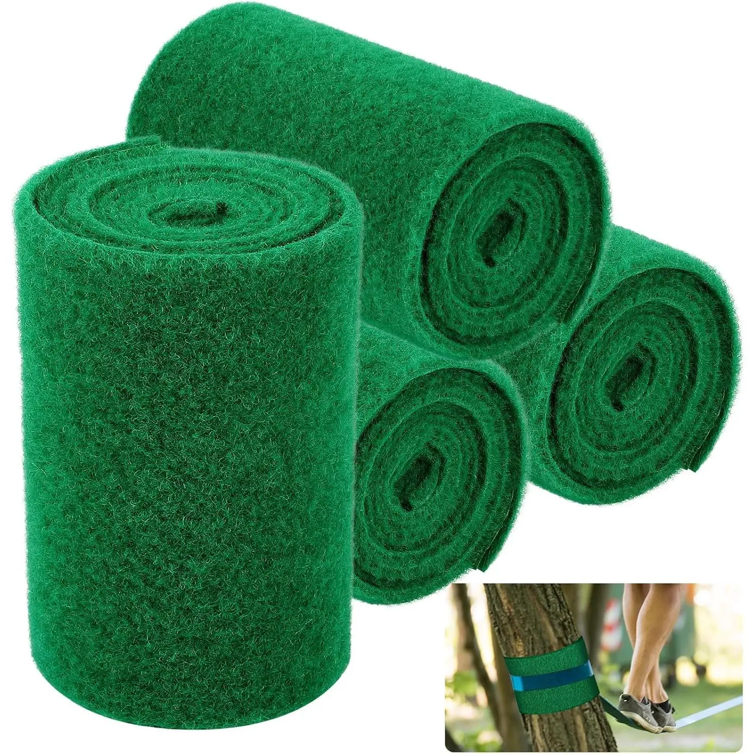 Tree Protectors for Slacklines Ziplines Tree Swing Trunk Protector Guards Non Slip Felt Wrap Wear with Hook and Loop Fastener for Outdoor Ninja Hammock Slacklines Rope