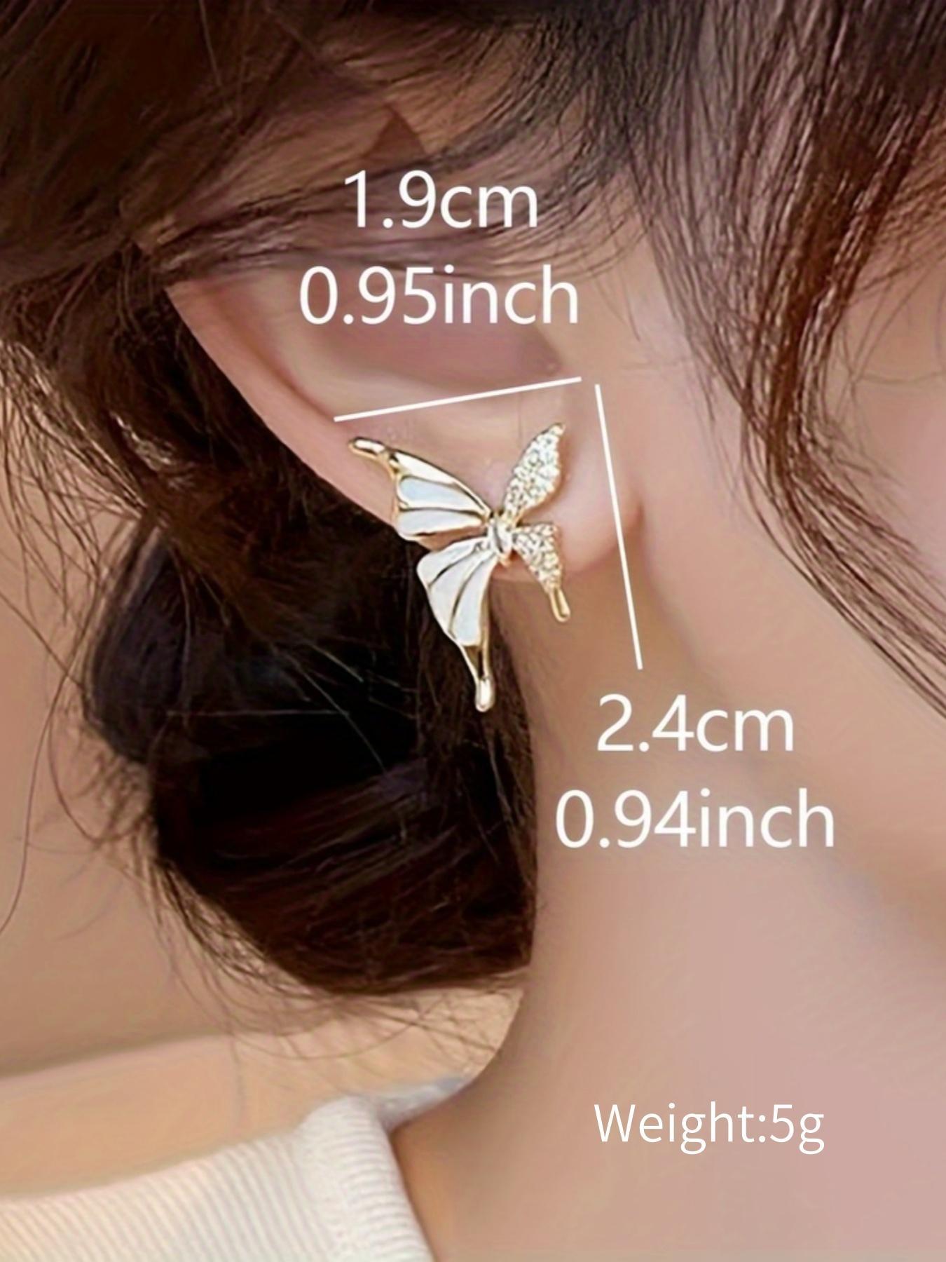 Fashion Butterfly Design Rhinestone Decorated Earrings, Stud Earring, Dainty Fashion Jewelry, Elegant Jewelry for Party, Daily Clothing Decor, Trendy All-match & Exquisite Jewelry for Birthday Gift, Fashionable Jewelry