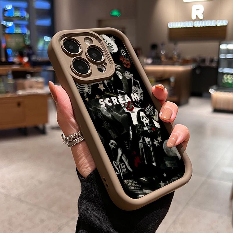 Ghost Face Killer Pattern Phone Case for iPhone 17 Pro Max 17 Air  15 Plus 16 Pro Max 14 13 12 11 XS XR E Style Pocket Friendly Shockproof Silicone Protective Soft Case