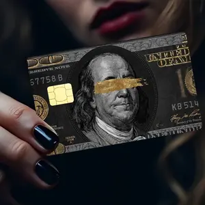 A Set of 2 Uniquely Designed, Simple yet Luxurious High-end Imitation Coin Skin Card Sticker Sets, Self-adhesive and Durable Privacy Stickers Made of PVC Material. Suitable for Various Uses Such as Credit Cards, Transit Cards, Debit Cards, Keys, Etc.