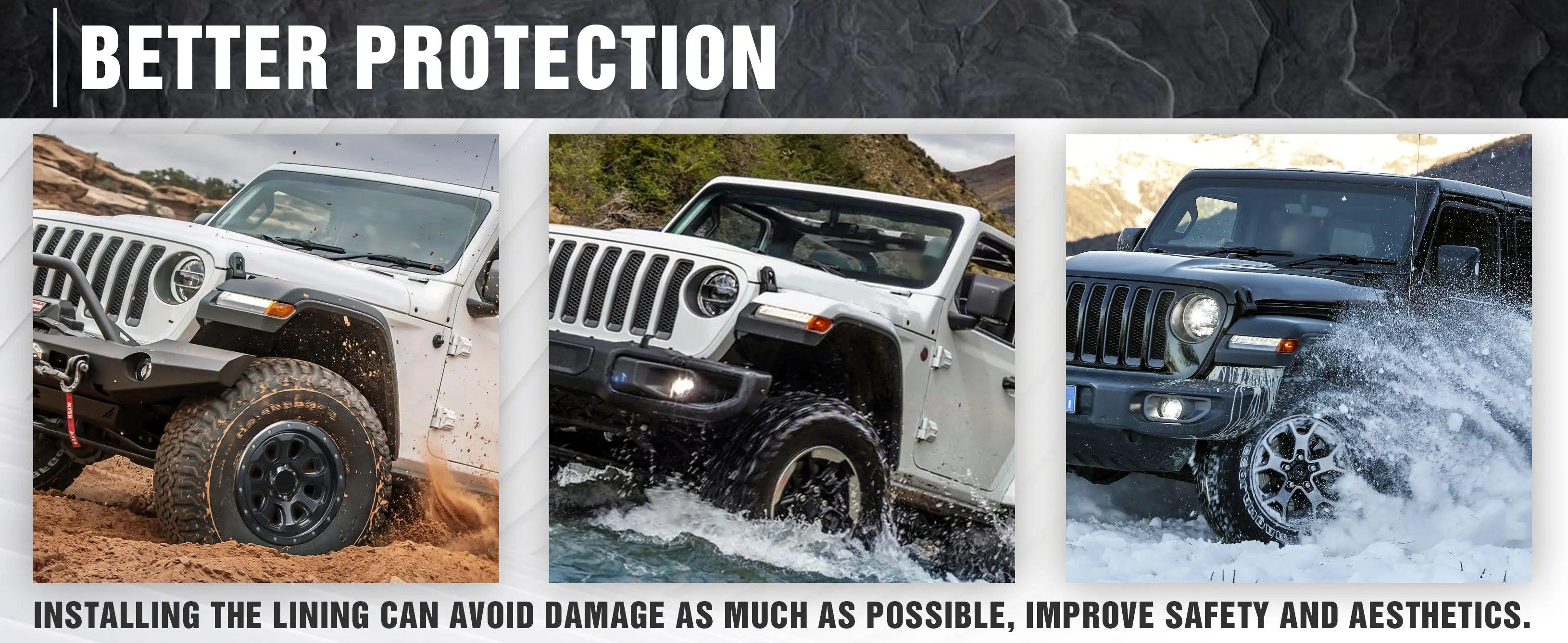 Inner Fender Liners for 2007-2018 Jeep Wrangler JK & JKU Unlimited (2/4 Doors) | Yzona