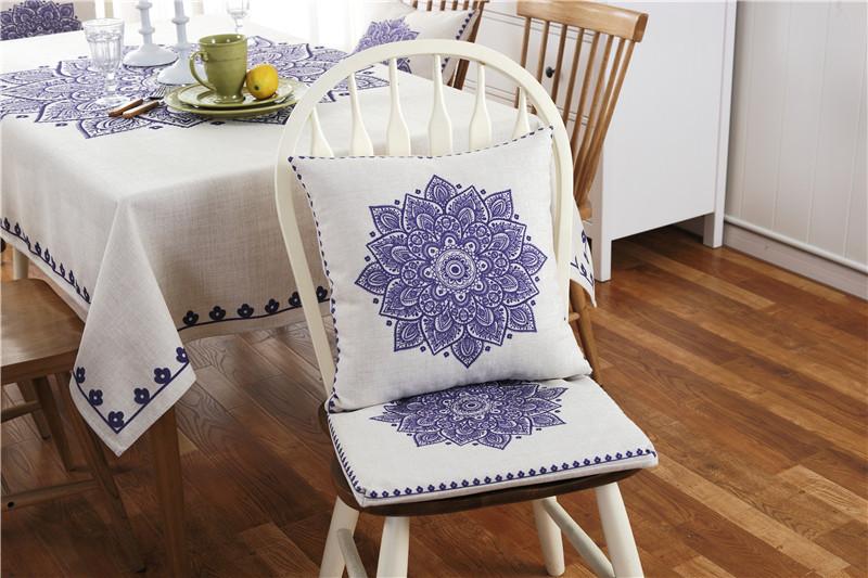 Imitation Linen Dining Chair Cushion, Seat Pad, Backrest Cushion, Pillowcase, Tablecloth, Multi-Purpose Cover Towel