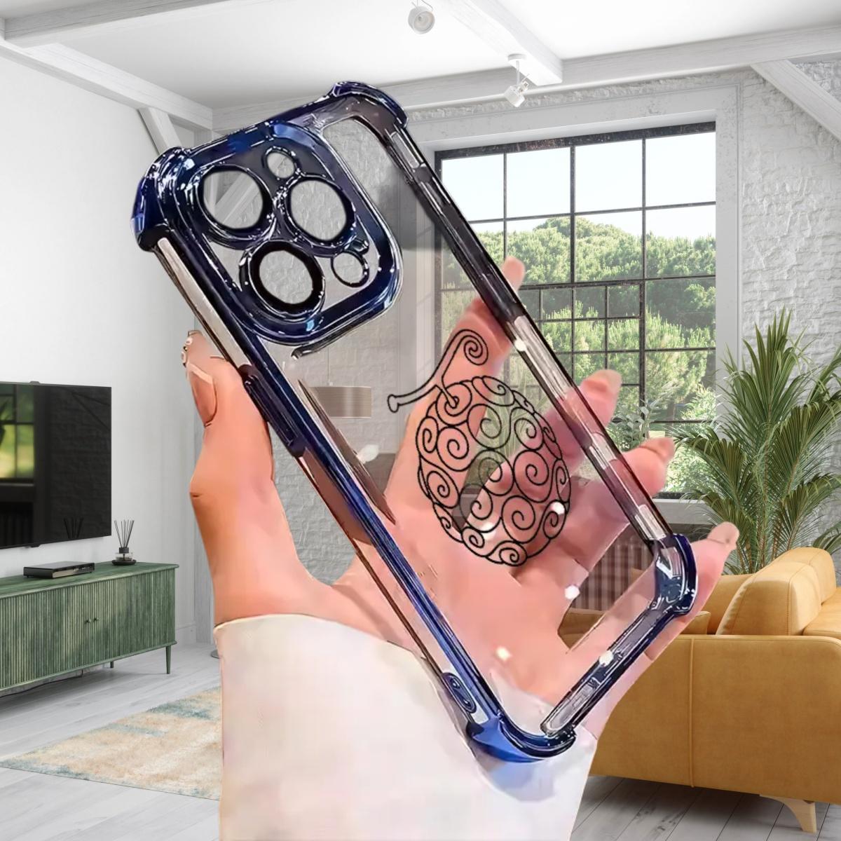 O-One  L-Luffy S-Shanks Pattern Aesthetic Electroplated TPU Casing For iPhone 17 Air 16 15 14 13 12 11 Pro Max Plus  Four Corners Anti-Fall Transparent Soft Silicone Gift Shockproof Protection Anti-Drop Protective Protector Phone Cases Shell Cover