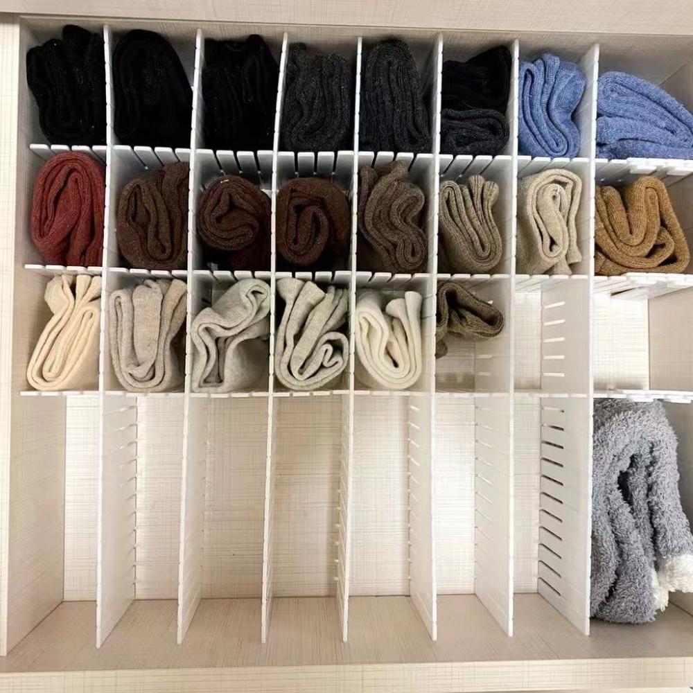 10 Adjustable Drawer Storage Boxes  Plastic Grid Drawer Dividers  16.14inch x 2.75inch , Space Saving Storage, Suitable for Clothes, Underwear, Socks, Wardrobe Organization, Home Storage