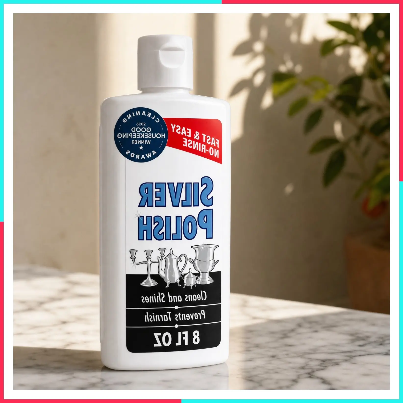 Silver Polish & Cleaner, Tarnish Remover for Silverware & Jewelry, 8oz