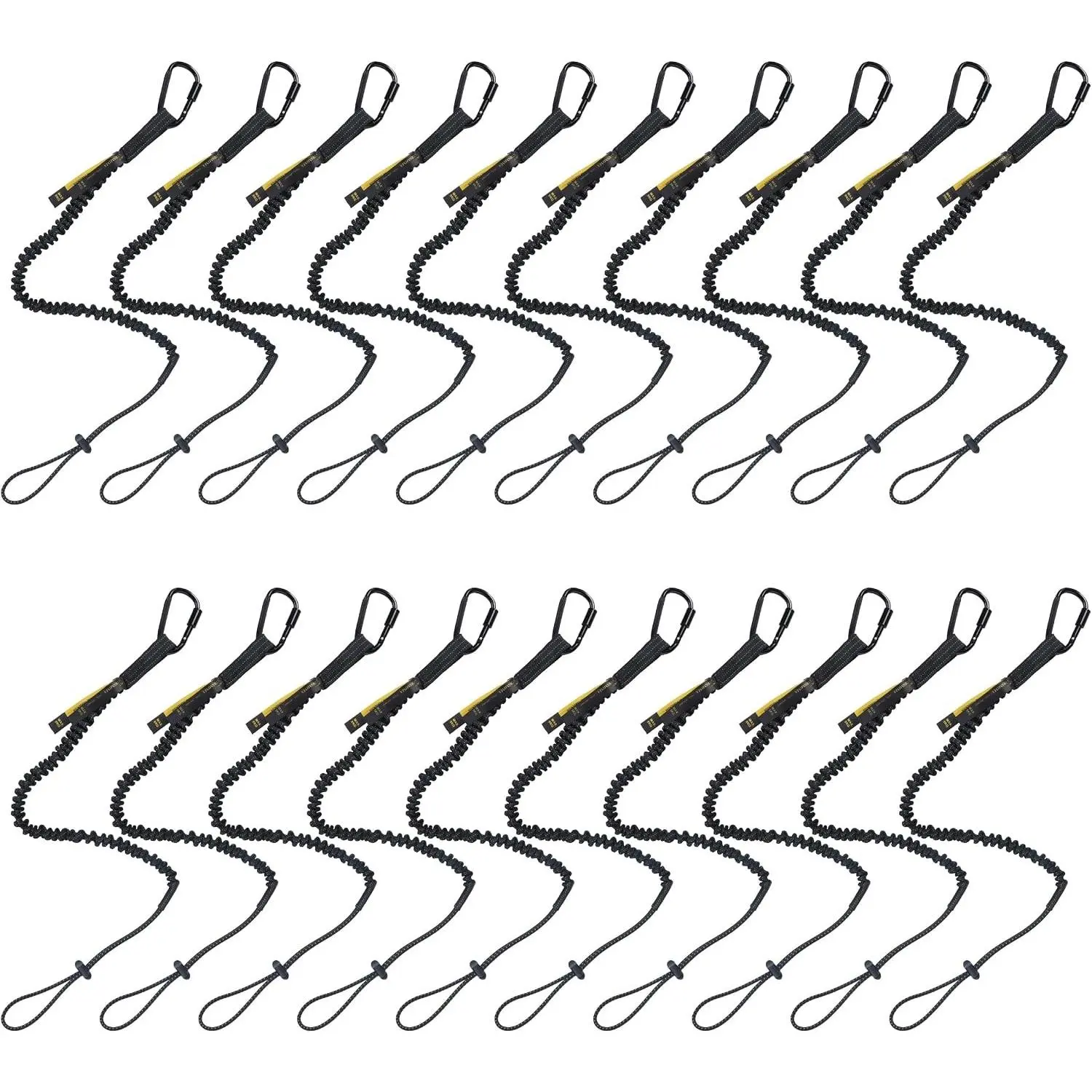 Retractable Safety Tool Lanyard for Hand Tools with Locking Carabiner and Drill Attachment - 1/2/3/5 Pack