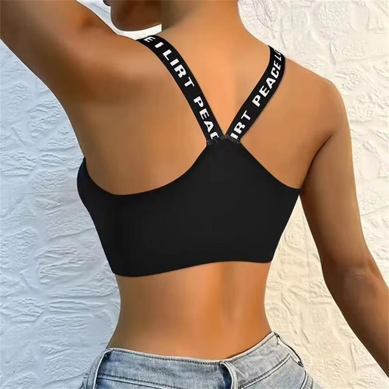 Sports underwear Women Yoga Fitness Seamless Crop Top Wide Letter Straps Comfortable Workout Activewear Non-Wire Beautiful Back Bandeau Anti-Sagging