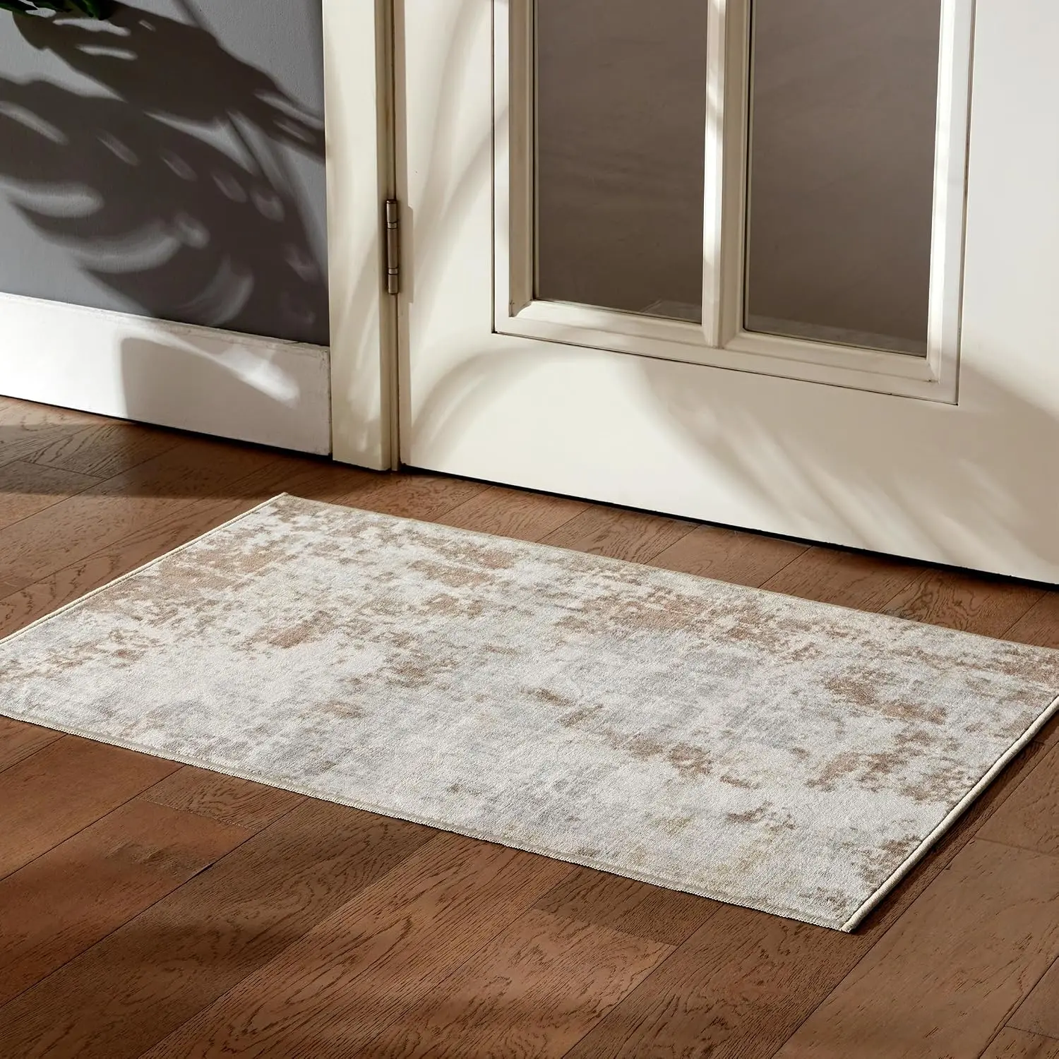 5x8 Area Rug for Bedroom, Washable Area Rug Non Slip Carpet for Livingroom, Boho  Low Pile  Rugs Indoor, Grey