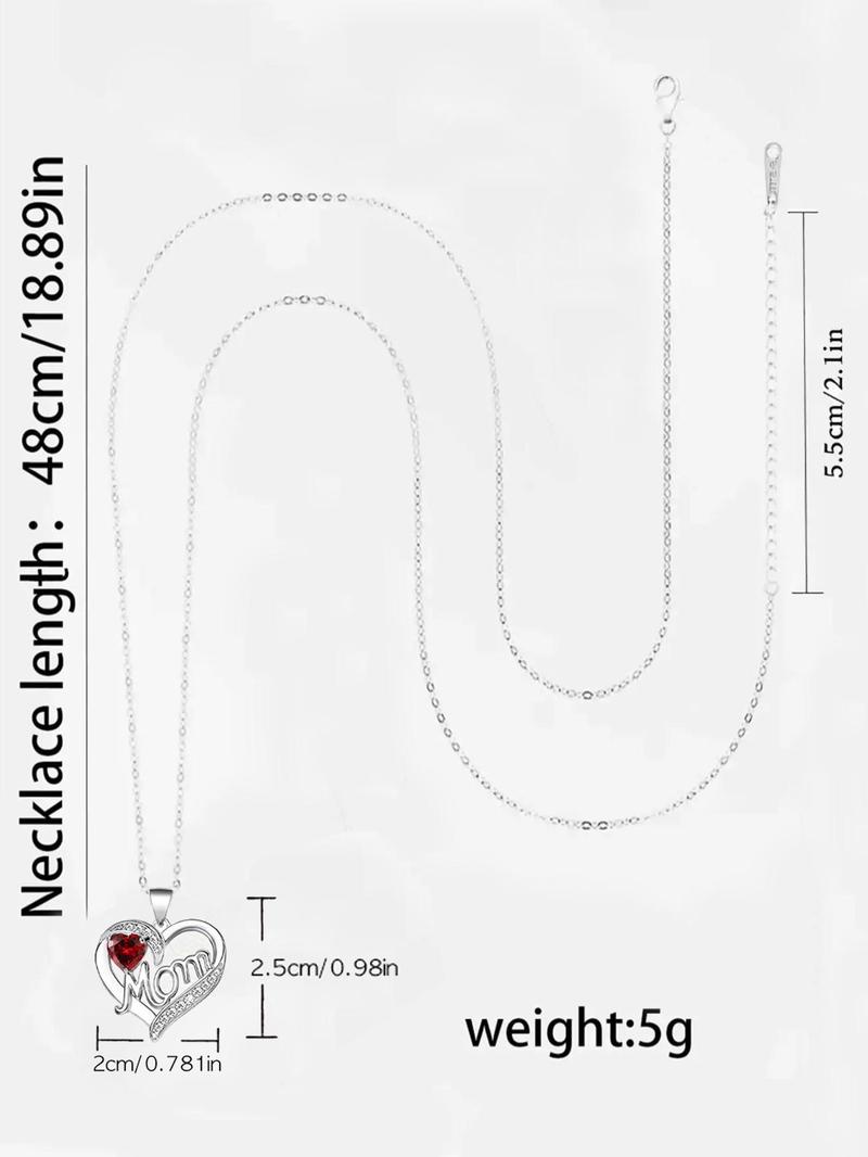 Heart Design Pendant Necklace As Gift, Hollow out Rhinestone Decor Necklace with Box, Fashion Dainty Jewelry Accessories for Women, Mother's Day Gifts, Gift Set for Mothers, Gifts for Her