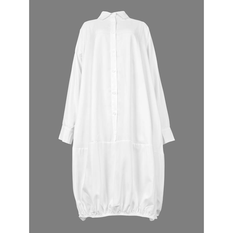 UOOZEE Women's Button Front Long Sleeve Loose Minimalist Lapel Midi Dress Shirt Dress Casual Summer Dress Lightweight Cotton Fabric, Multi-Color, With Pockets, Suitable for All Seasons, Suitable for Multiple Occasions