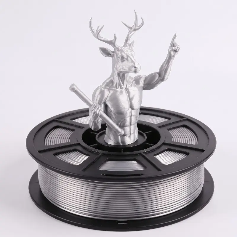 Premium Silk Silver Color Pla Filament 1.75mm 250g Roll, Bright Shiny Print Quality, Anti-Tangle & Stable Printing Experience