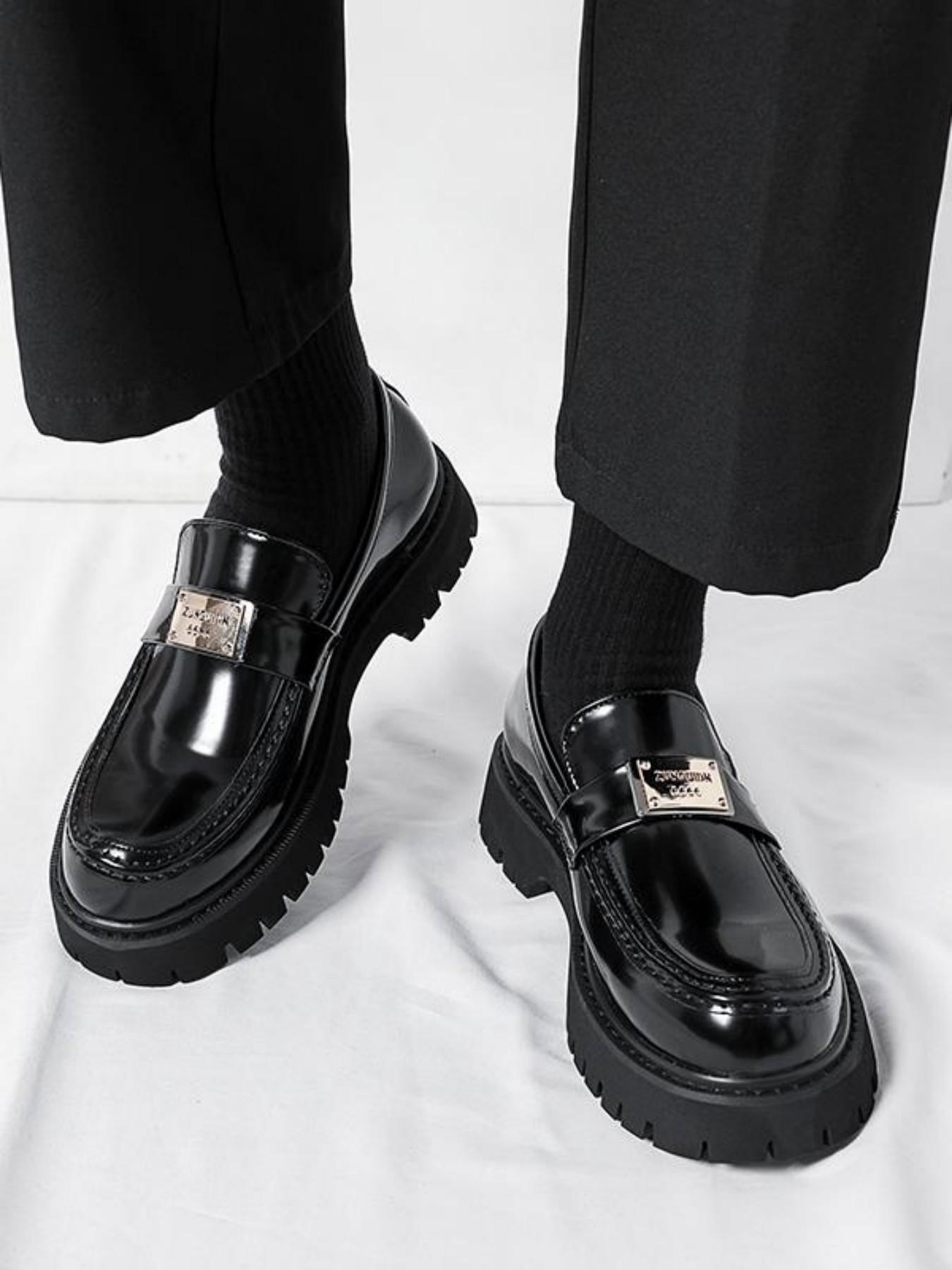 Men's Business Style Classic Solid Color Loafers, 2024 New Style Fashionable Round Toe Slip-on Loafers for Work Office, Male All-match Commuter Shoes for Daily Wear Footwear