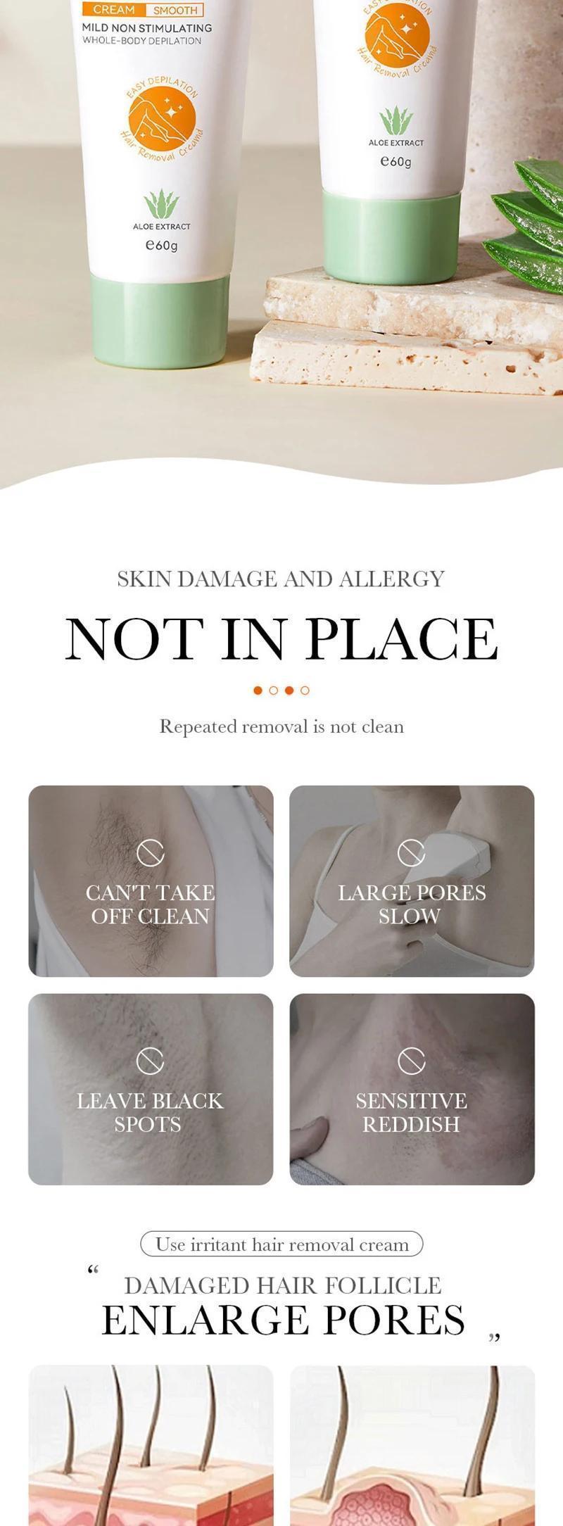 Hair Removal Cream Permanent Intimate Areas Health Painless Hair Remover Growth Inhibitor for Woman Men Body Care 2024 new