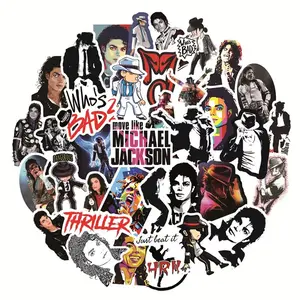 Michael Jackson Graffiti Stickers Set, 50 Pieces, for Water Bottles, Laptops, Phones, Bicycles, Suitcases, Skateboards, Kids & Adults
