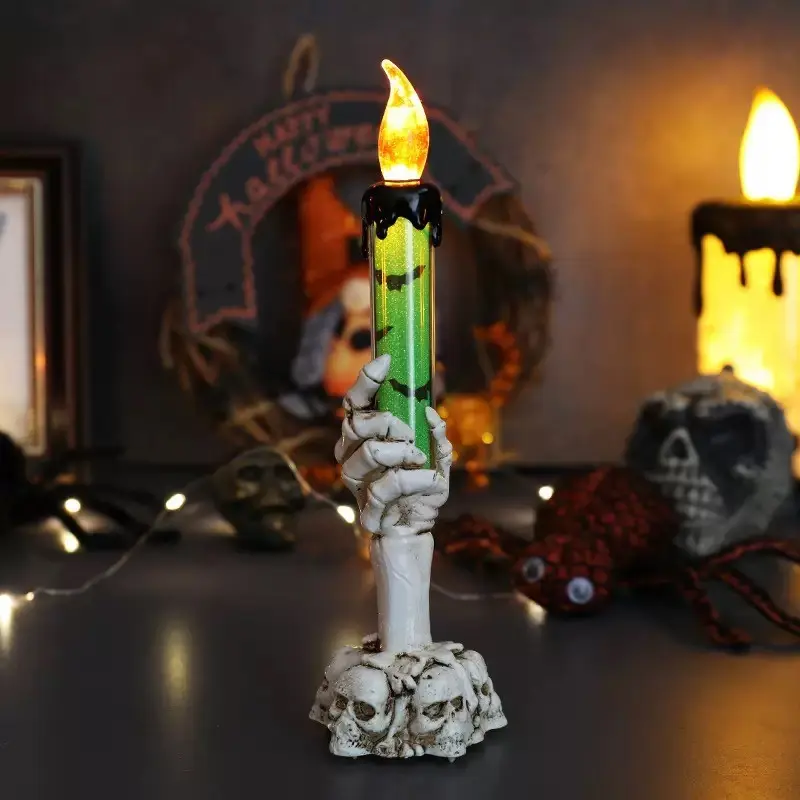 Halloween Candle Lamp, Skull Hand Lantern, Creative Halloween Decoration, Ghost Hand Light, Unique Ornament for Halloween Party, Spooky