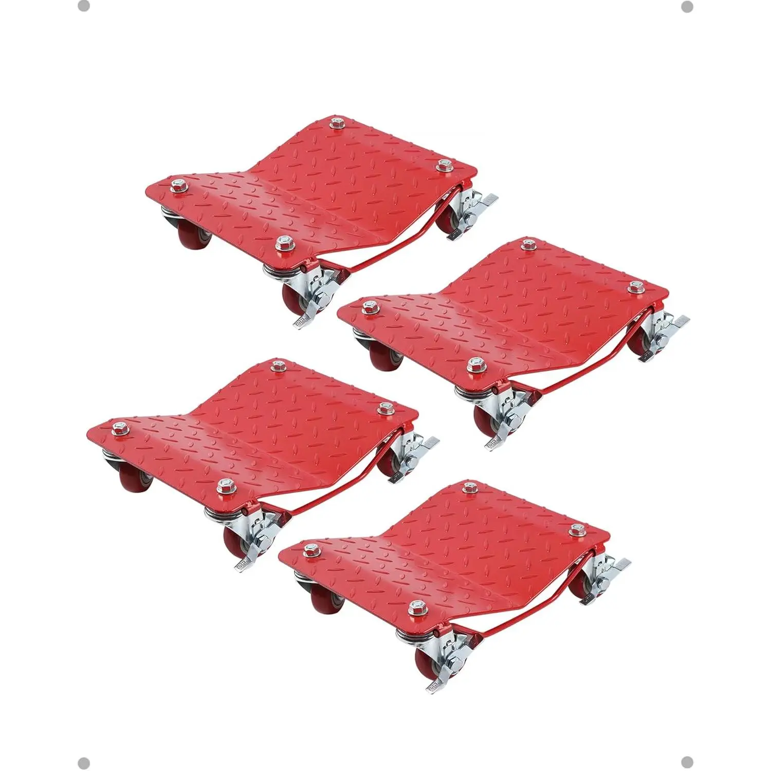2-Pack Heavy-Duty Car Wheel Dolly, 3000 LBS (1361 KG) Load Capacity with Brake Wheels, Vehicle Moving Dolly for Cars, Trucks, Motorcycles, Trailers and Boats Transport