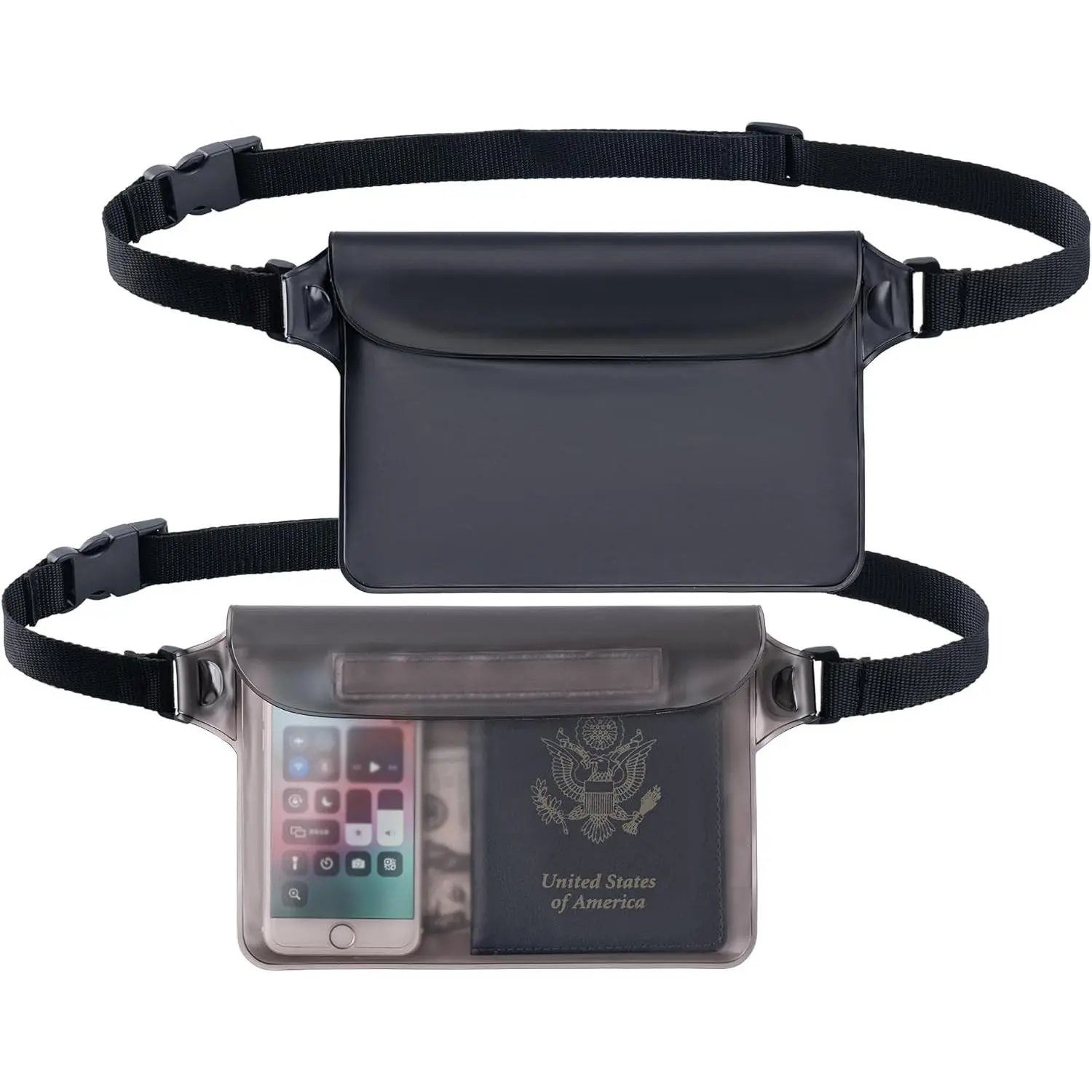2-Pack Waterproof Pouch with Adjustable Waist Strap | Screen Touch Sensitive Dry Bag, Keep Your Phone and Valuables Dry, Perfect for Swimming Kayaking Boating Fishing Beach DivingGift.