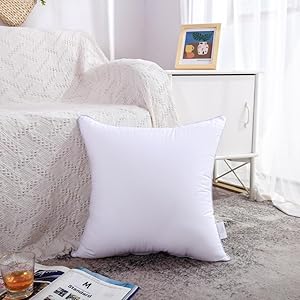 18"x18" Pillow Inserts (Set of 2) - Throw Pillow Inserts with 100% Cotton Cover - 18 Inch Square Sofa Pillow Inserts - Decorative Pillow Insert Pair - White Couch Pillow 18"x18" Pillow Inserts (Set of 2) - Throw Pillow Inserts with 100% Cotton Cover - 18 Inch Square Sofa Pillow Inserts - Decorative Pillow Insert Pair - White Couch Pillow