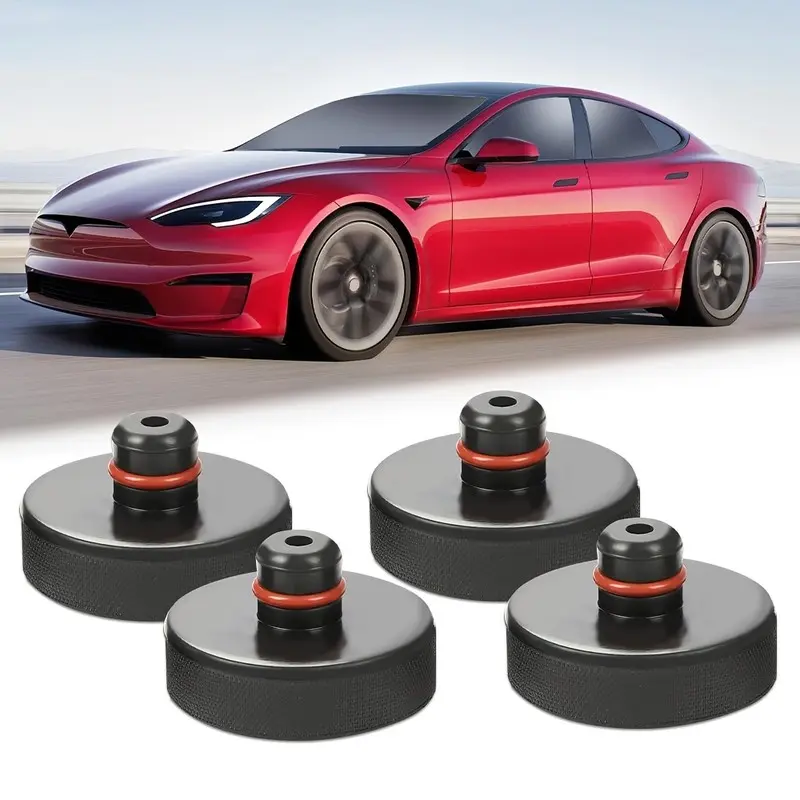 Rubber Lifting Jack Pads 4 Pcs for Tesla Model 3/Y/S/X, Wear-Resistant Jack Adapter Protects Battery Chassis in Lifting Process
